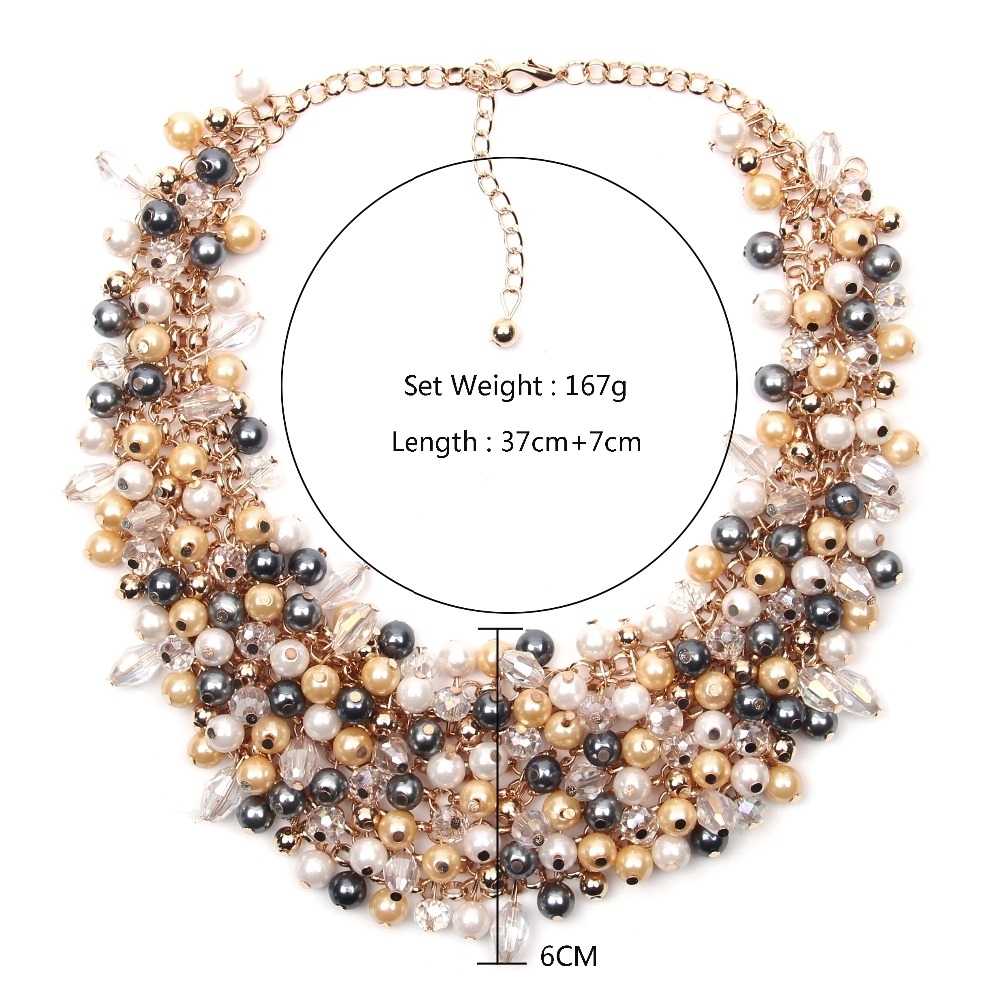 Ztech necklace Jewelry European & American Big Temperament Popular Trendy Palace Beauty simulated pearl Necklace Statement