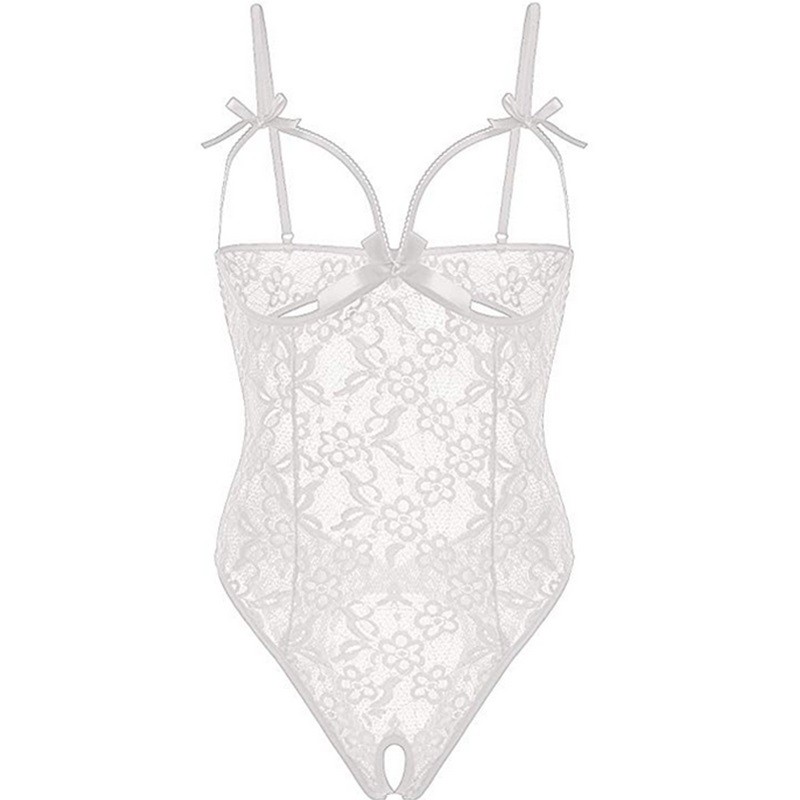 Wome Sexy Midnight Open-cut Floral Lace and Mesh Teddy Bodysuits with Back Cut-out Sleepwear Lingerie Teddies S-XXL Multicolors