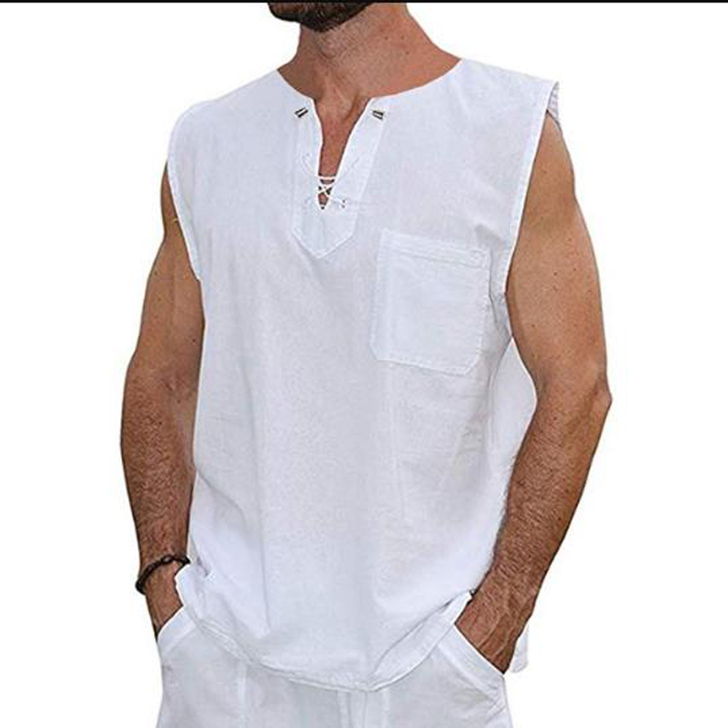 Men Summer Sleeveless Tank Top Fitness V-Neck Shirt Fisherman Tops Leisure Sports Casual Linen Sleeveless Undershirt /2, White
Men Summer Sleeveless Tank Top Fitness V-Neck Shirt Fisherman Tops Leisure Sports Casual Linen Sleeveless Undershirt /2, White