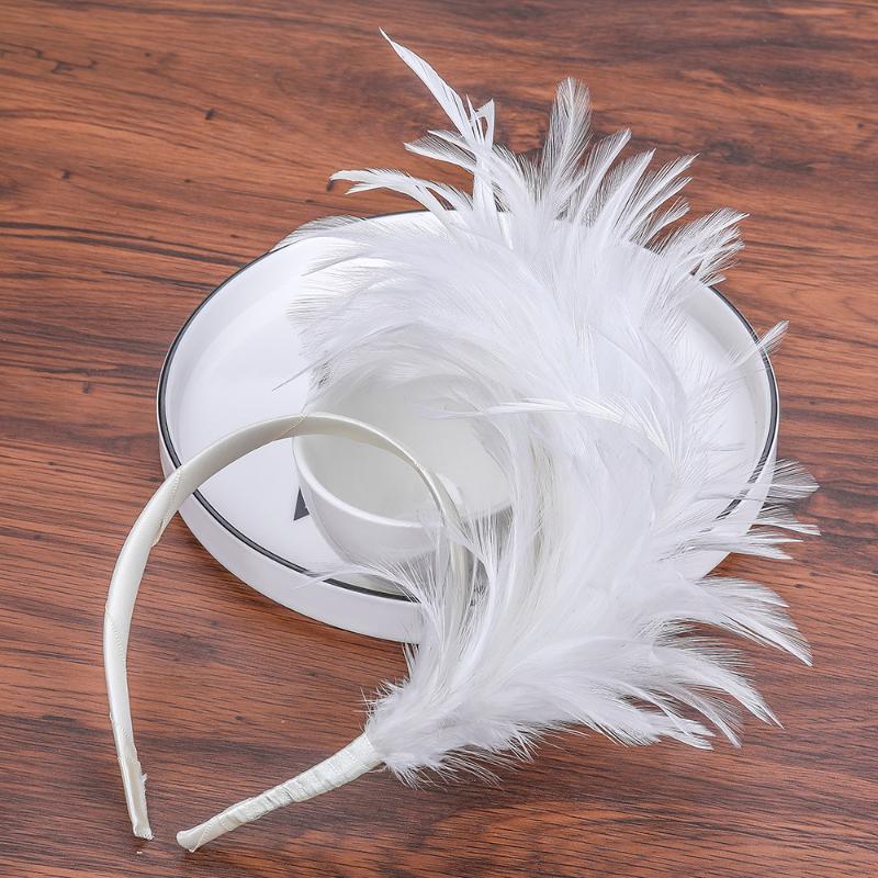 Haimeikang Feather Hairband Fascinator Flapper Headband Mardi Gras Party Head Decor Hot Halloween Festival Accessories