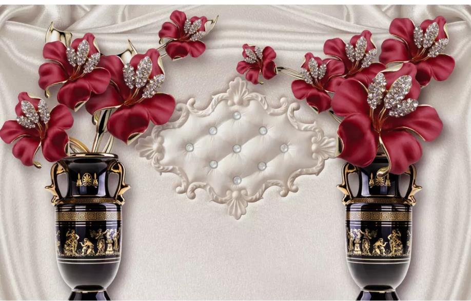 European jewelry flower TV background wall wallpaper for walls 3 d for living room
European jewelry flower TV background wall wallpaper for walls 3 d for living room