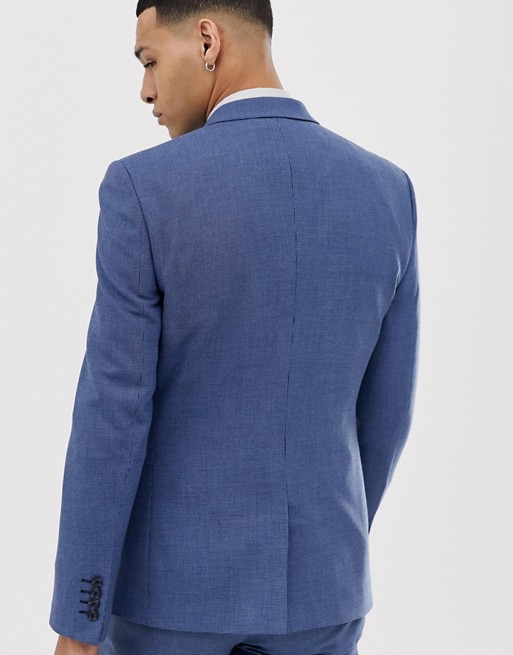 New Fashion Blue Beach Men's Suit Wedding Tuxedo Formal Slim Fit Two Button Groom Prom Dinner Blazer Suits(Jacket+Vest+Pants)