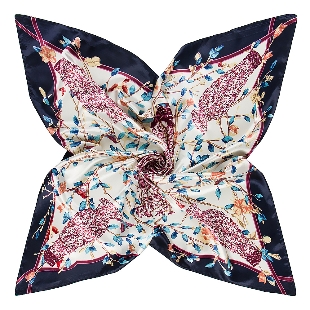 Fashion- new high quality Silk Scarf 90cm*90cm Green Vase Branches Camellia Ms. Silk scaves fast ship