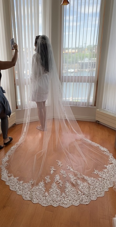 custom made 3 4 5 meters wedding veils cathedral length white ivory champagne bridal veil with comb hot wedding accessories