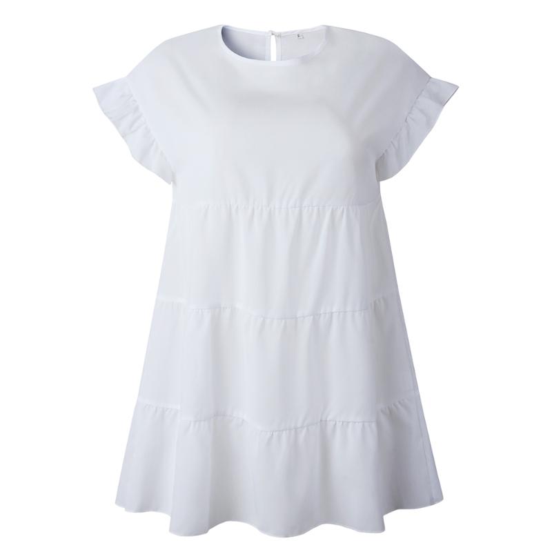 Spring Summer White Loose Round Neck Button Tops Pleated Ruffled Short-Sleeved Casual Tops Women Streetwear Short Sleeve, White m
Spring Summer White Loose Round Neck Button Tops Pleated Ruffled Short-Sleeved Casual Tops Women Streetwear Short Sleeve, White m