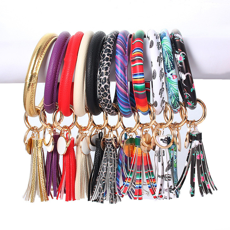 Fashion Multiple Styles Sun Flower/Flag Pattern key chain Leather Wrap Tassels Bracelets Keychain Wristlet Bracelet Tassel Keychains Round Bangle KeyRing
Fashion Multiple Styles Sun Flower/Flag Pattern key chain Leather Wrap Tassels Bracelets Keychain Wristlet Bracelet Tassel Keychains Round Bangle KeyRing