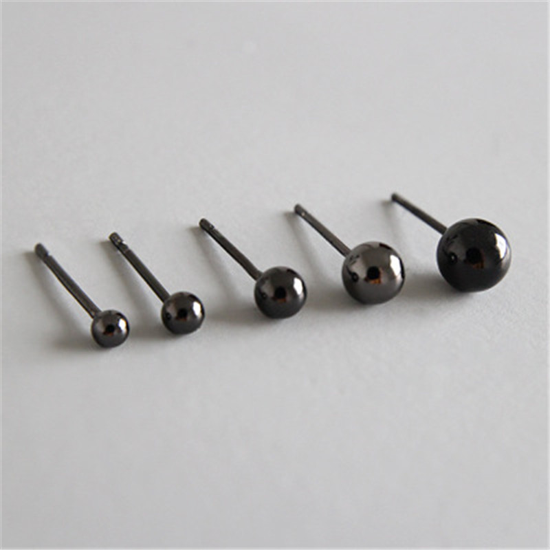 2.5mm 3mm 4mm 5mm 6mm Black Round Bead Stud Earring For Women 100% Genuine 925 Sterling Silver Ear Piercing Earring Black Color
2.5mm 3mm 4mm 5mm 6mm Black Round Bead Stud Earring For Women 100% Genuine 925 Sterling Silver Ear Piercing Earring Black Color