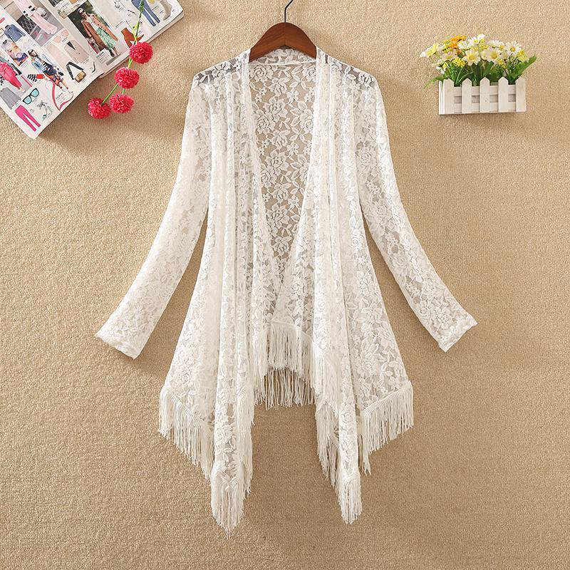 Summer Irregular Hem Lace Jacket New Women Casual Medium Long Tassels Outerwear Thin Plus Size Cardigan Coats Clothing-a
Summer Irregular Hem Lace Jacket New Women Casual Medium Long Tassels Outerwear Thin Plus Size Cardigan Coats Clothing-a