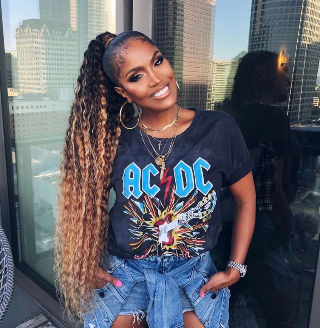 Fabulous African american Ombre Highlighted dark roots blonde Curly Puff Bun Drawstring Ponytail Human Hair Extensions 140g
