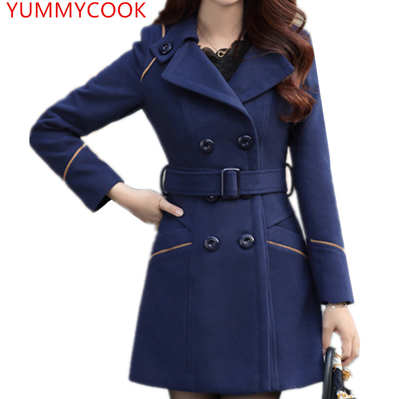 2018 fashion Simple Medium long woolen coat female large size double-breasted lapel solid color woolen coat Women's clothingA363, Khaki
2018 fashion Simple Medium long woolen coat female large size double-breasted lapel solid color woolen coat Women's clothingA363, Khaki