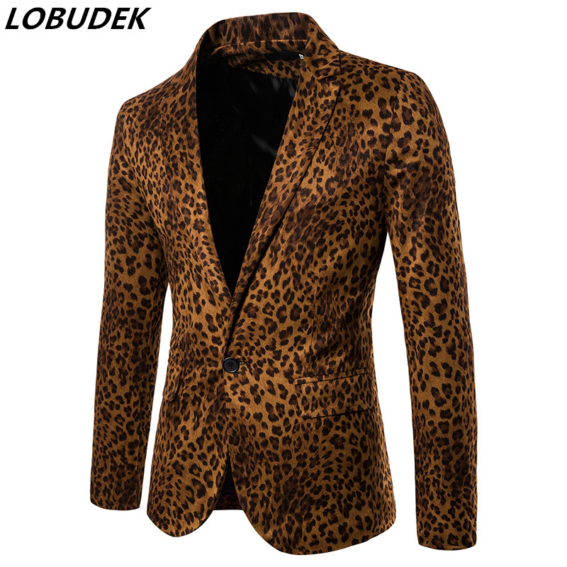 Men Leopard Blazer Casual Coat Spring Autumn One Button Slim Fit Blazers Jacket Bar Nightclub Singer Stage Performance Blazers, Red
Men Leopard Blazer Casual Coat Spring Autumn One Button Slim Fit Blazers Jacket Bar Nightclub Singer Stage Performance Blazers, Red