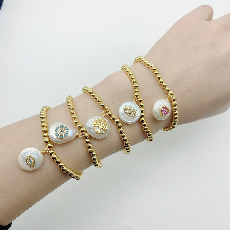 Bangle 5pcs/lot Wholesale Cubic Zircon Charm Baroque Pearls Copper Beads Elastic Bracelets
Bangle 5pcs/lot Wholesale Cubic Zircon Charm Baroque Pearls Copper Beads Elastic Bracelets