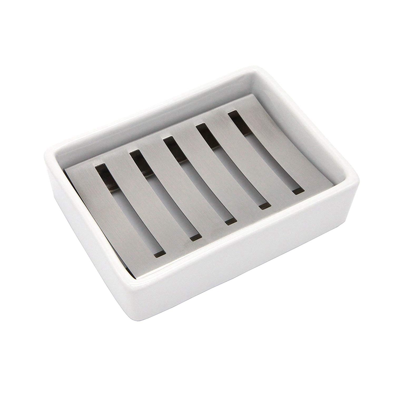 Ceramic Soap Dish Stainless Steel Soap Holder For Bathroom And Shower Double Layer Draining Box, White
Ceramic Soap Dish Stainless Steel Soap Holder For Bathroom And Shower Double Layer Draining Box, White