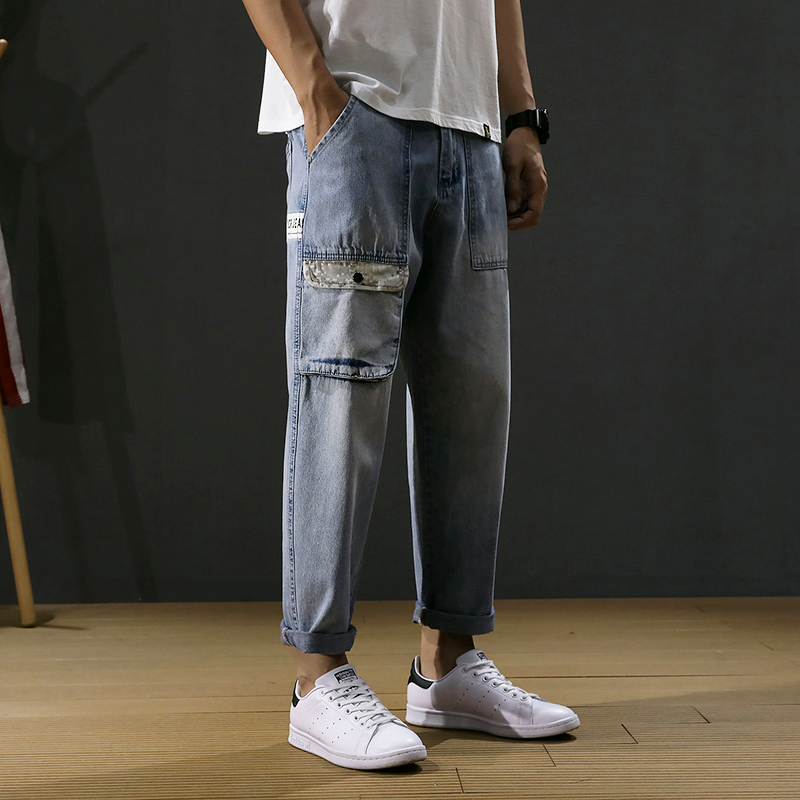 Summer Fashion Streetwear Men Jeans Loose Fit Retro Light Blue Harem Pants Big Pocket Designer Korean Style Hip Hop Jeans Men
Summer Fashion Streetwear Men Jeans Loose Fit Retro Light Blue Harem Pants Big Pocket Designer Korean Style Hip Hop Jeans Men