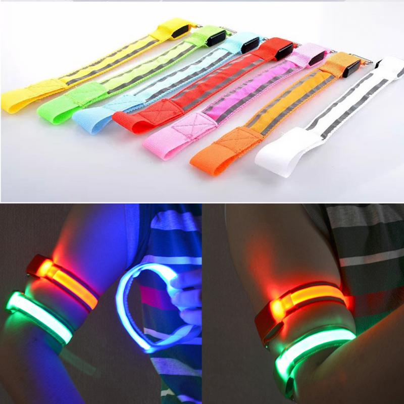 1 piece LED Reflector Arm Armband Strap Safety Belt Reflective for Night Sports Running Cycling Band Wristband Bracelet