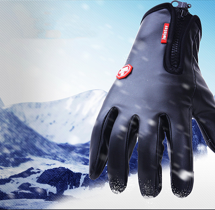 Leather gloves, windproof and waterproof zipper, men's winter touch screen, women's plus velvet, warm riding, snow skiing, Blue
Leather gloves, windproof and waterproof zipper, men's winter touch screen, women's plus velvet, warm riding, snow skiing, Blue