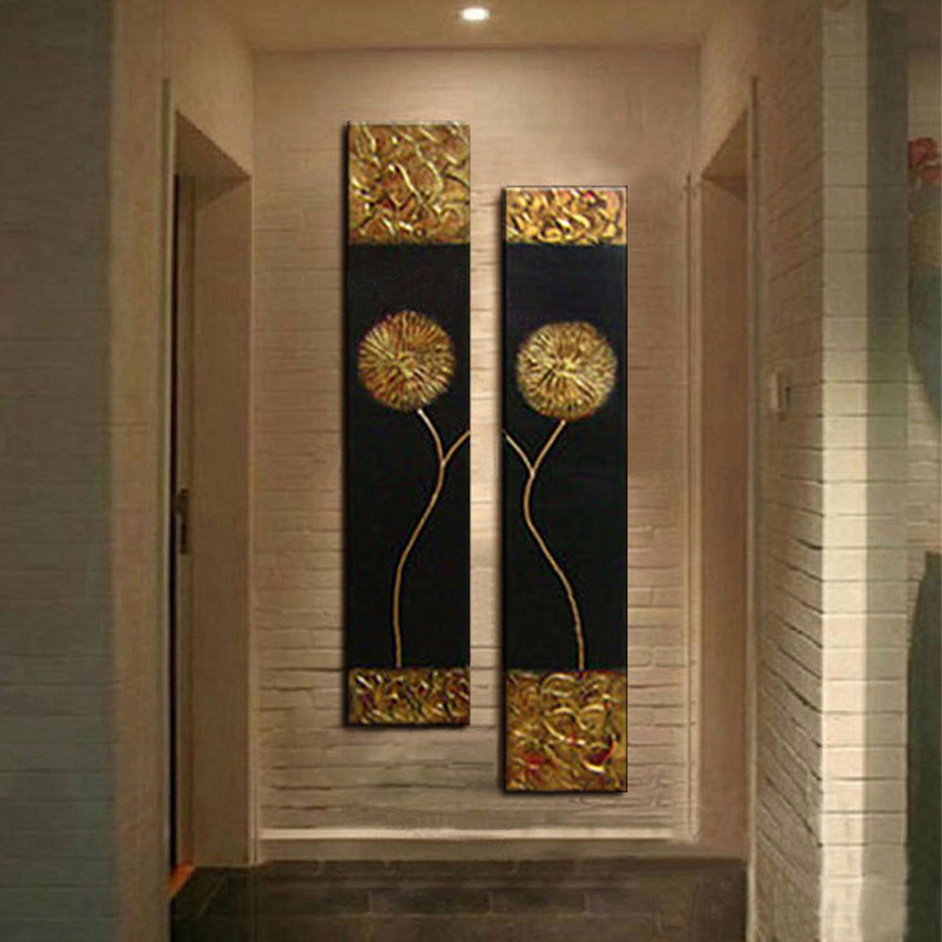 Hand painted abstract oil painting on canvas gold flower black background modern fashion wall art for living room
Hand painted abstract oil painting on canvas gold flower black background modern fashion wall art for living room