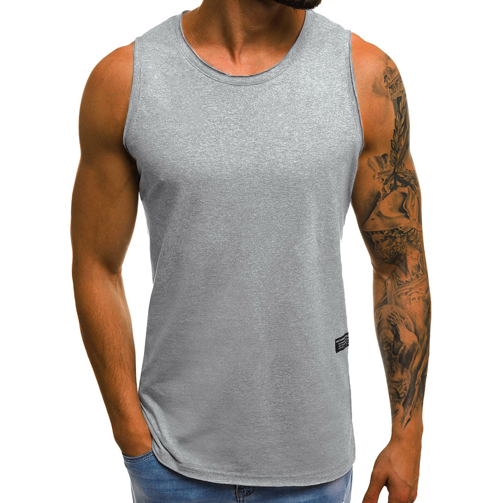 Men's Summer Tank Vest Tops 2019 Casual Fashion Sleeveless Top O-neck Cotton Breathable Gym Clothing Bodybuilding Mens Tank Tops, Black
Men's Summer Tank Vest Tops 2019 Casual Fashion Sleeveless Top O-neck Cotton Breathable Gym Clothing Bodybuilding Mens Tank Tops, Black