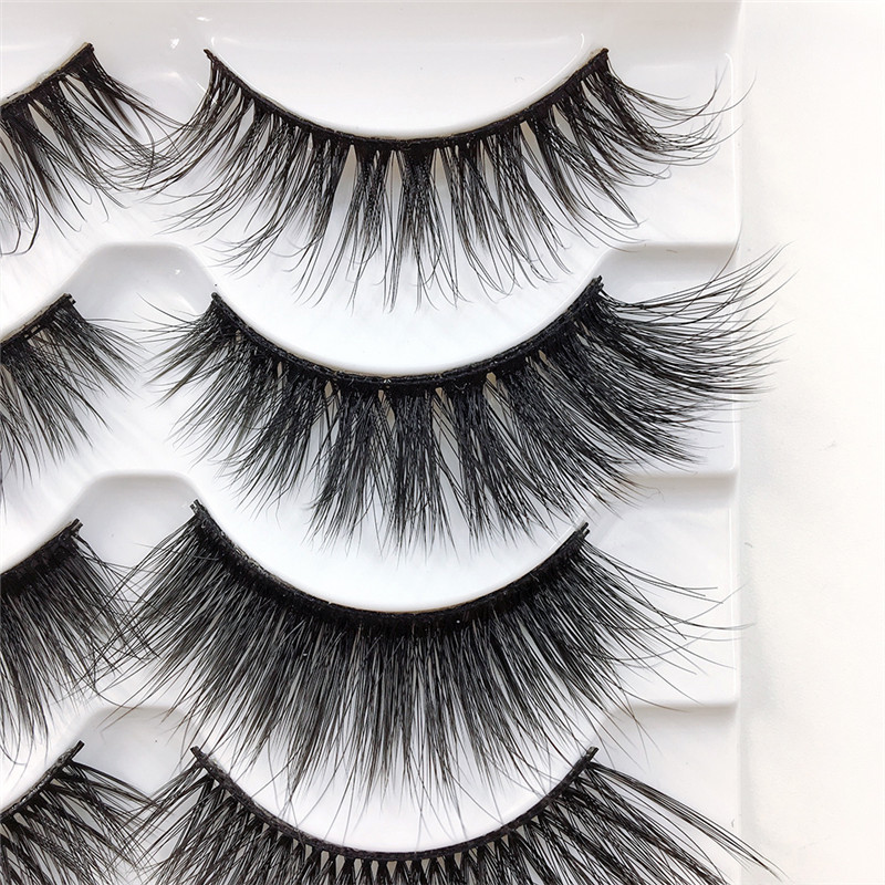 5 Pairs Mixed Styles 3D Mink Hair False Eyelashes Handmade Natural Long Eyelash Wispy Fluffy Multilayer Lashes Reusable