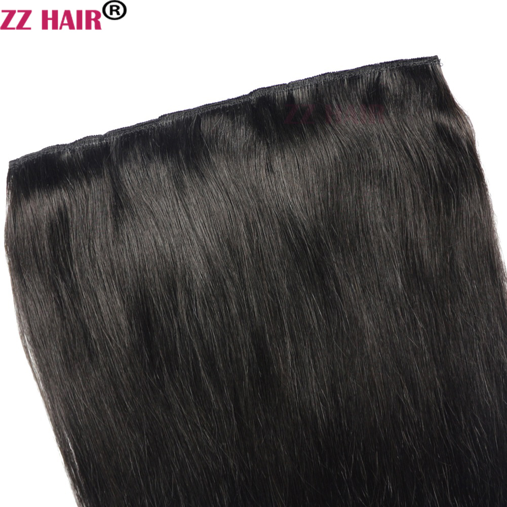 16"-28" One Piece Set 80g 100% Brazilian Remy Clip-in Human Hair Extensions 5 Clips Natural Straight