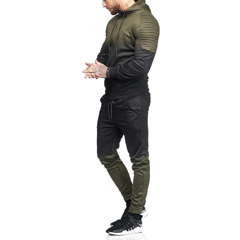 New Men Tracksuit 2 Pieces Set Fashion Hoodies And Fitness Pants Male Hooded Sweatshirt Jacket Jogger Sportswear Mens Clothes
