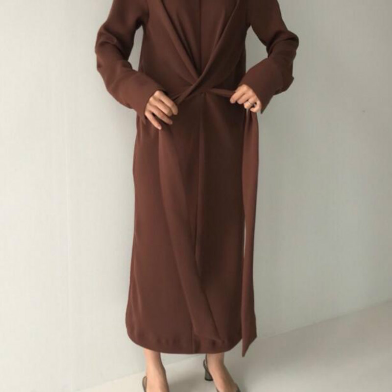Women Autumn Cotton Cross Bandage Long Dress Female Long Sleeve Elegant Wrap Vestido Robe Femme Sarafan Jurken Dames Kleding