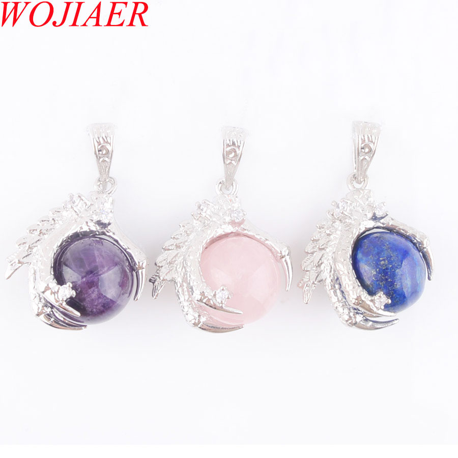 WOJIAER Natural Stone Pendants Multiple materials Round Ball Bead Dragon Claw Crystal Reiki Chakra Pendant Jewelry Gift DBN309
WOJIAER Natural Stone Pendants Multiple materials Round Ball Bead Dragon Claw Crystal Reiki Chakra Pendant Jewelry Gift DBN309