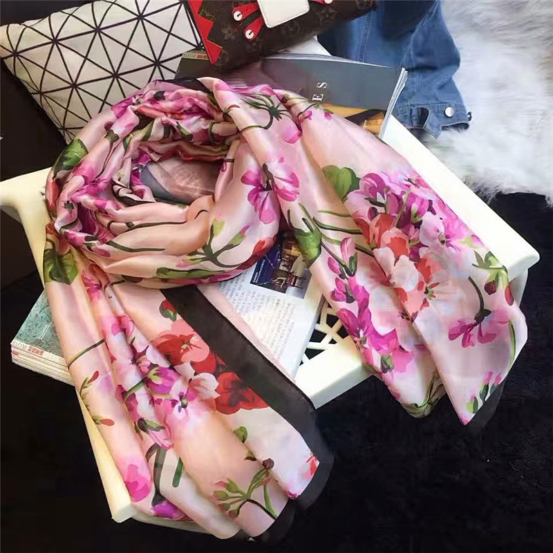 2019 spring and summer women's scarf shawl classic elegant flower scarf youth beautiful comfortable wear free of shipping