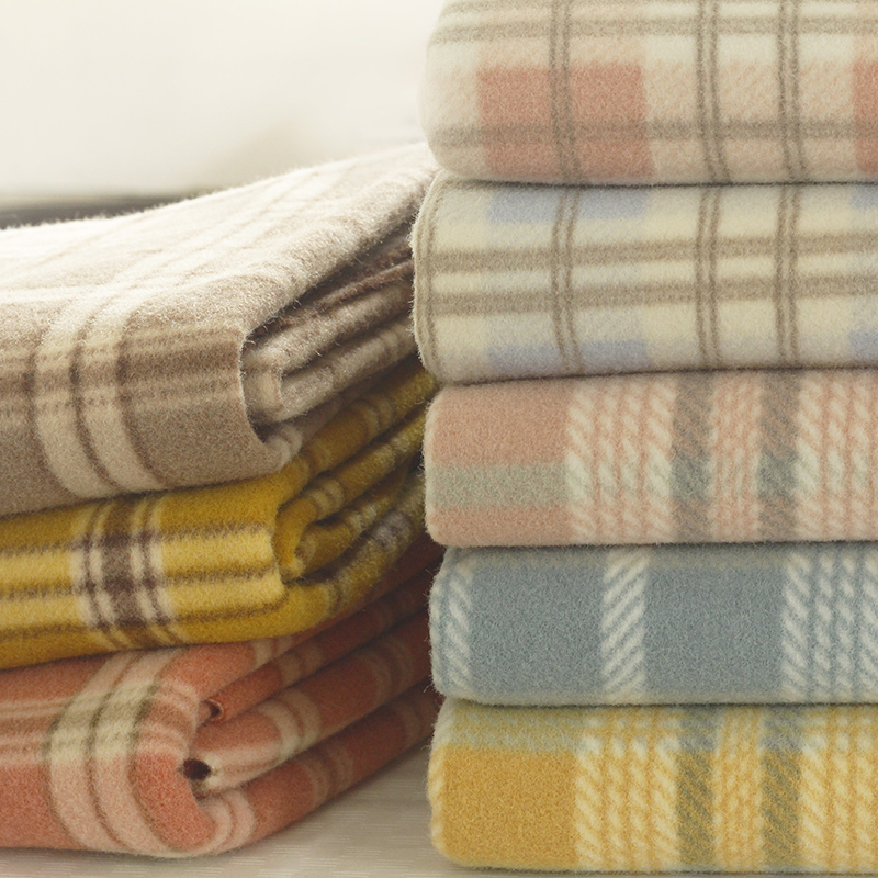 Check Brushed Polyester Wool Coating Fabric for Coats Jackets Cloaks Scarves Gloves Material by the Half Yard