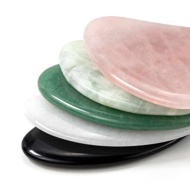 Health care Beauty Guasha Massager Jade Natural Green Rose Quartz Amethyst Roller Various Gua Sha Board Failarmy