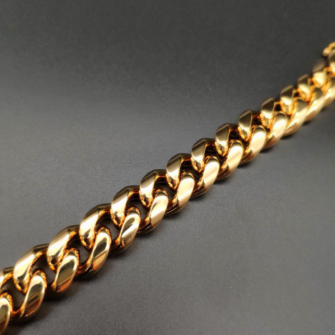 Hip Hop Men's 10mm Thick Heavy Stainless Steel Cuba Chain Bracelet Handmade Polished Dragon Head Buckle Rap Jewelry
