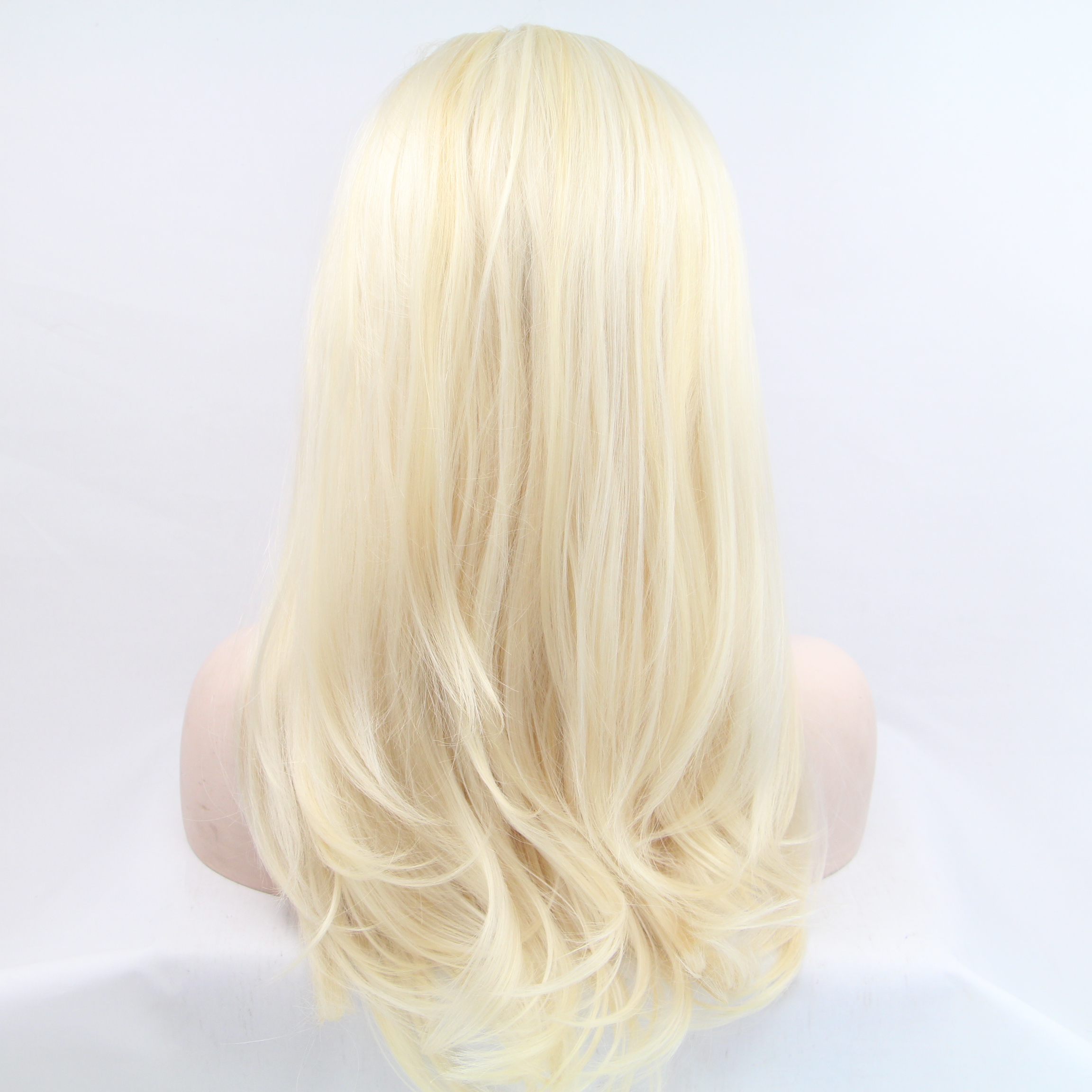 28inches Long Straight deep part Platinum Blonde wig Princess natural brazilian Lace Front Wig synthetic with Baby Hair for White Women