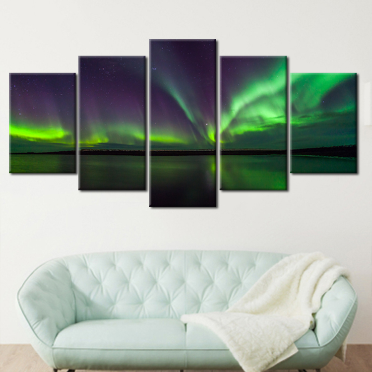 HD Printed Aurora Borealis Painting on Canvas Room Decoration Print Poster Picture Canvas No Framed