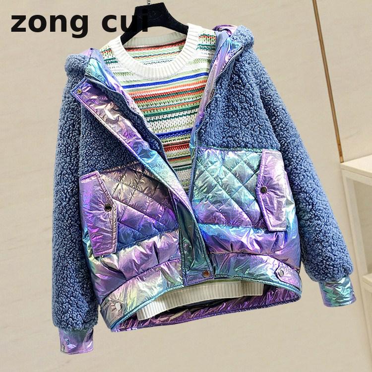 Autumn / winter 2019 new lambs wool splicing thickened cotton padded women's gradual loose hooded cotton padded short blue coat
Autumn / winter 2019 new lambs wool splicing thickened cotton padded women's gradual loose hooded cotton padded short blue coat