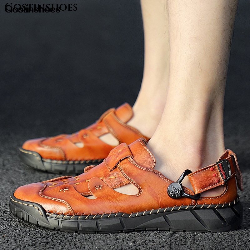 Men Leather Sandals Genuine Leather Chaussure Homme Sport Casual Closed Toe Fashion Sandals Mens Sandles, Black
Men Leather Sandals Genuine Leather Chaussure Homme Sport Casual Closed Toe Fashion Sandals Mens Sandles, Black