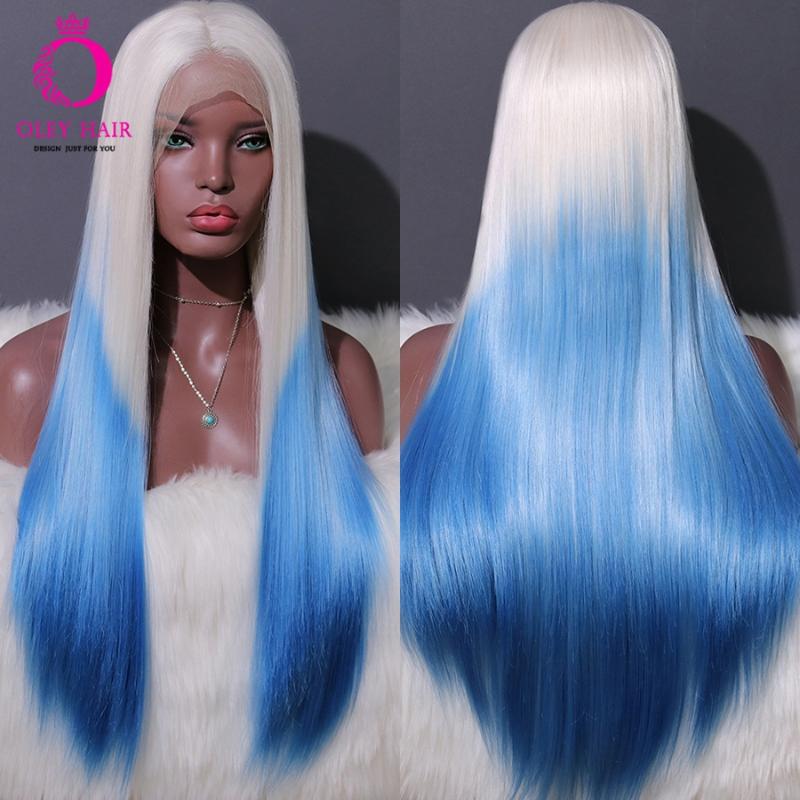 OLEY Glueless Grey Ombre Blue Synthetic Hair Wig Middle Part Lace Front Wigs For Black Women Long Straight Daily/Cosplay Wig, Ombre color
OLEY Glueless Grey Ombre Blue Synthetic Hair Wig Middle Part Lace Front Wigs For Black Women Long Straight Daily/Cosplay Wig, Ombre color