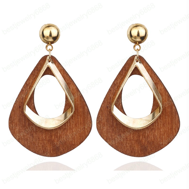 Bohemia Wooden Dangle Earrings 2020 Fashion Jewelry Green/Black Wood Statement Earrings Boho Earring accesorios mujer