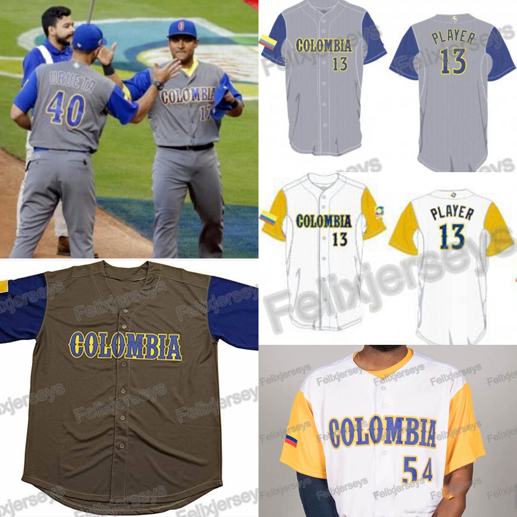 Colombia 2017 World Baseball Classic Gio Urshela Julio Teheran Charlie Mirabal Mauricio Ramos Adrian Sanchez Custom Baseball Jersey, Blue;black
Colombia 2017 World Baseball Classic Gio Urshela Julio Teheran Charlie Mirabal Mauricio Ramos Adrian Sanchez Custom Baseball Jersey, Blue;black