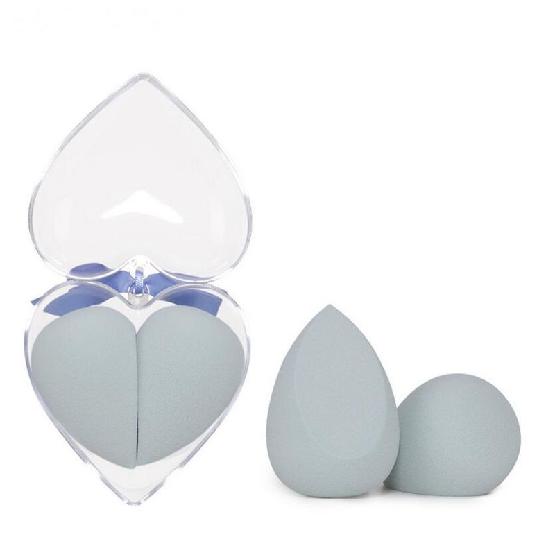O.TWO.O 2pcs/set Makeup Sponge Heart-Shape Box Non-Latex Material Cosmetic Puff Powder Foundation Use Beauty Make Up Tools