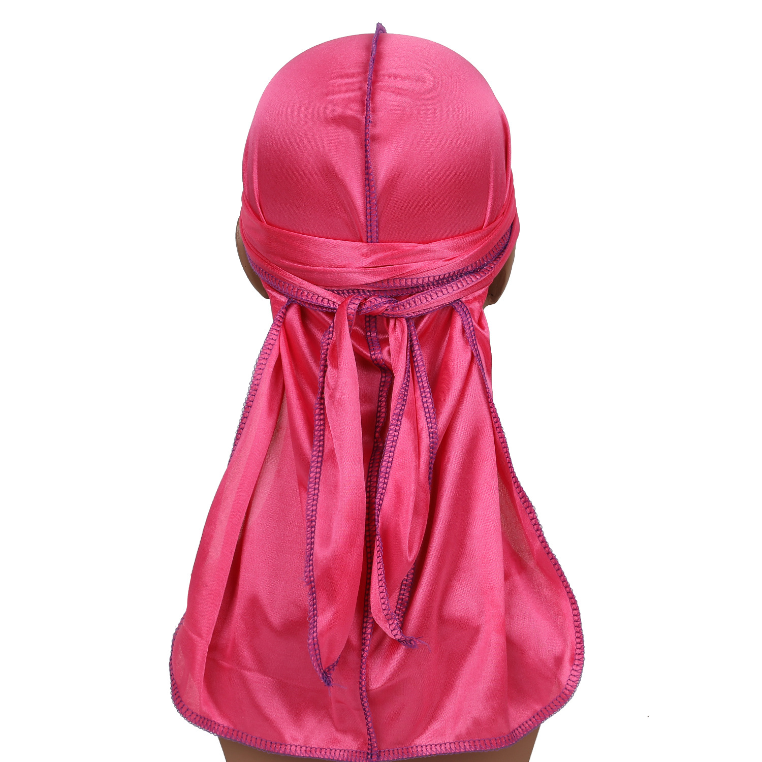 8 color selection Men's Satin Durags Bandana Turban Wigs Men Silky Durag Headwear Headband Long tail Pigtail Pirate Hat