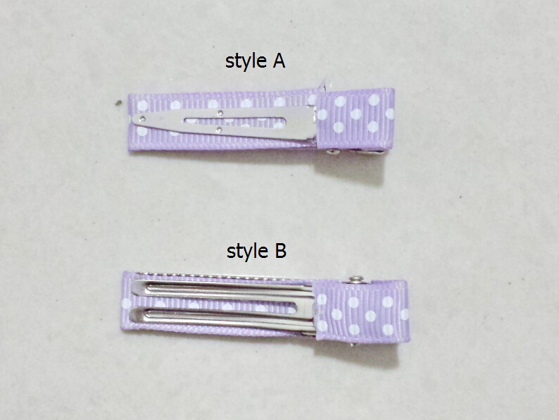 Hair Clips Hairpin Accessories polka dot Ribbon Covered Duckbill Single Prong 4.5cm Alligator Barrettes for Girl Bows Clips Flower FJ3225