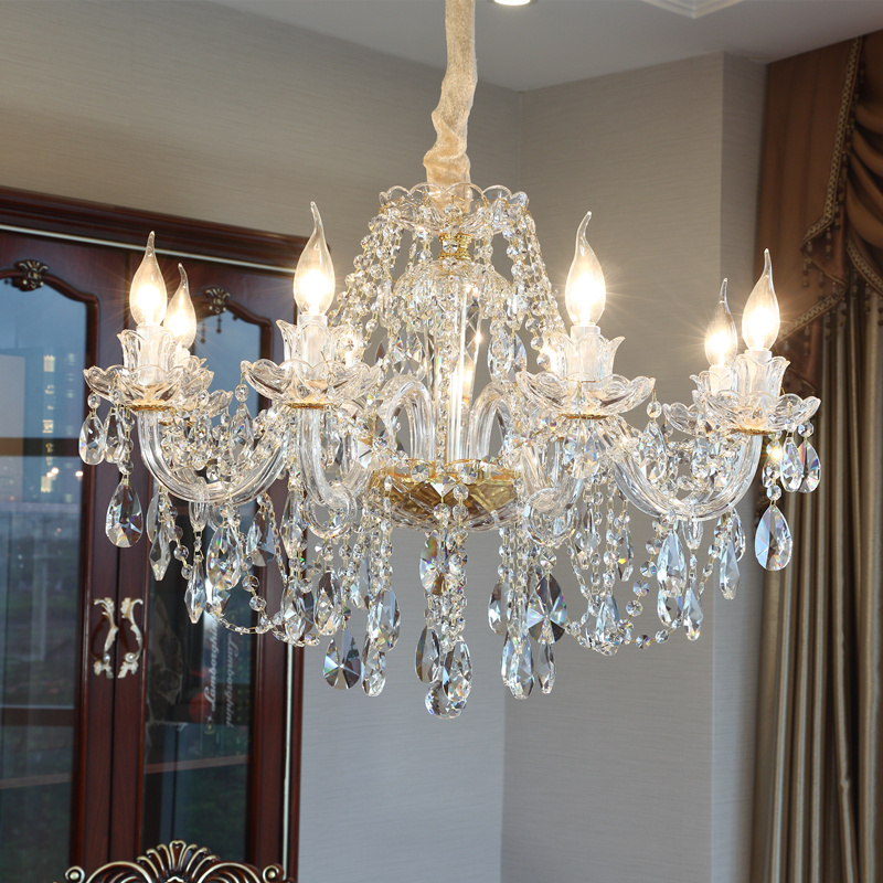 European crystal chandelier living room lamp restaurant bedroom household lamp villa staircase dining room candle lamps