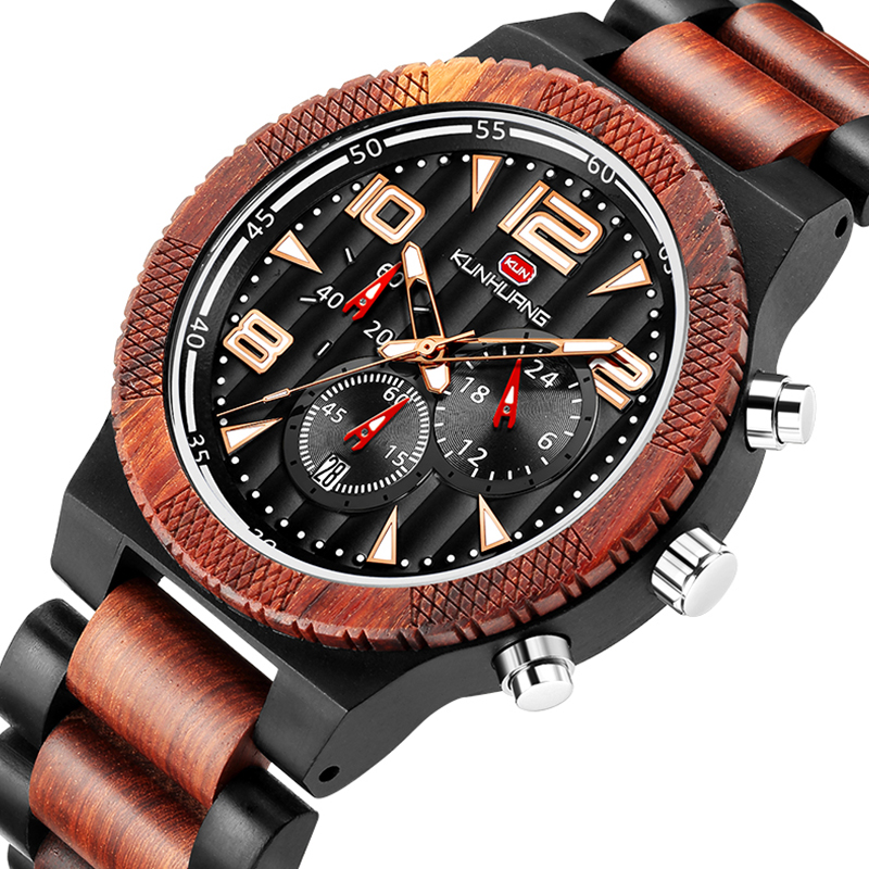 2021 Relojes Hombre wooden watch men's high-end luxury elegant chronograph wristwatch, Zebra
2021 Relojes Hombre wooden watch men's high-end luxury elegant chronograph wristwatch, Zebra