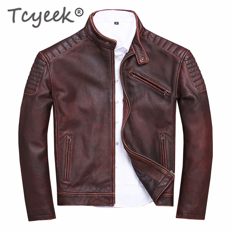 Tcyeek 100% Genuine Leather Jacket for Men Fashion Cow Leather Coat 2019 Streetwear Men' Moto & Biker Coats Slim Casaco U-1806, Black
Tcyeek 100% Genuine Leather Jacket for Men Fashion Cow Leather Coat 2019 Streetwear Men' Moto & Biker Coats Slim Casaco U-1806, Black
