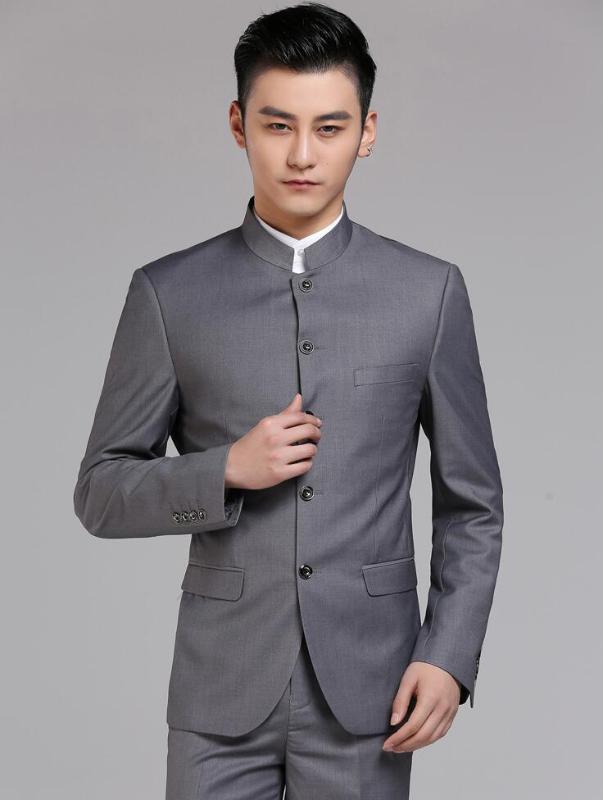 men Chinese tunic suit set with pants mens casual suits stand collar new arrival slim formal dress men' groom suit black grey
men Chinese tunic suit set with pants mens casual suits stand collar new arrival slim formal dress men' groom suit black grey