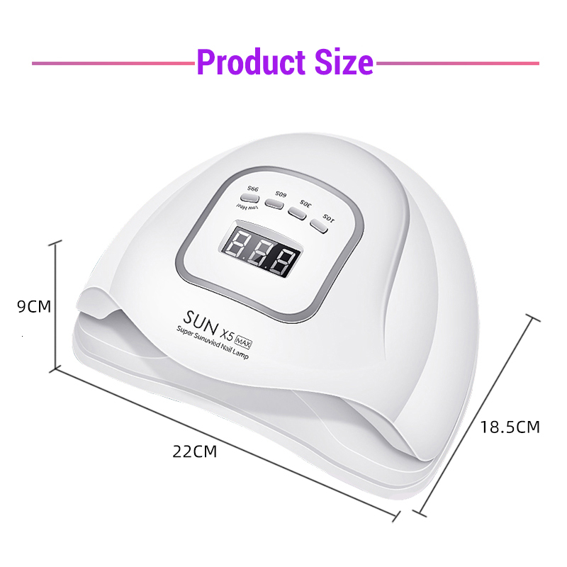 SUN X5 Max 120W UV LED Nail Lamp 45 LEDs Smart Nail Dryer Lamps with Sensor LCD Display for Curing Nail Gel Polish Manicure Tool Y191029