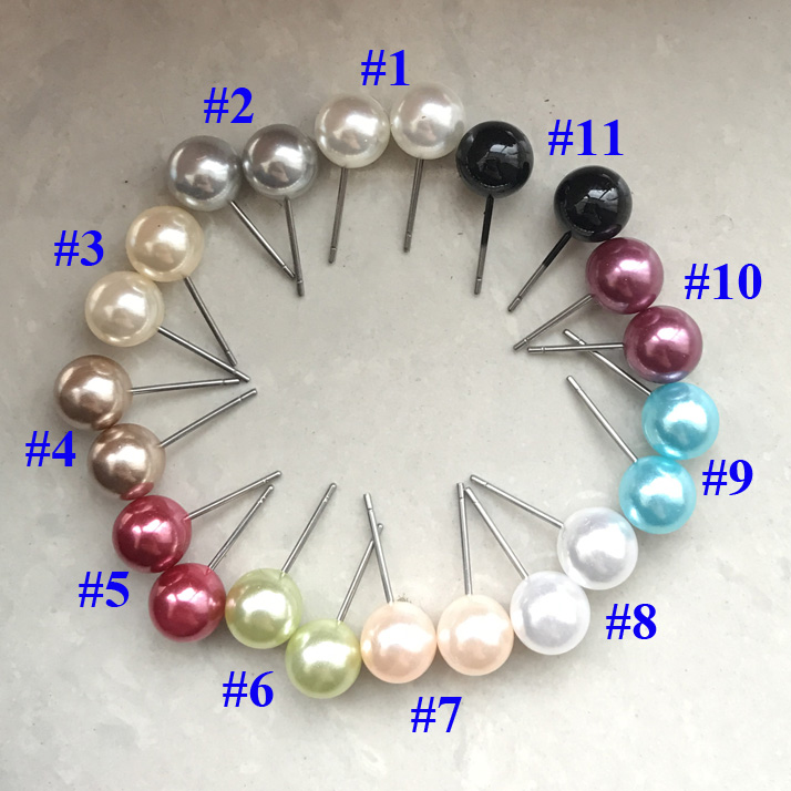 New Arrival Fashion Earrings Mix 11 Colors Pearls Studs 8mm Pearl Stud Earrings for Women Girls Ladies Brinco
New Arrival Fashion Earrings Mix 11 Colors Pearls Studs 8mm Pearl Stud Earrings for Women Girls Ladies Brinco