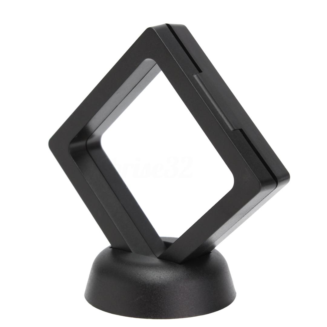 Square 3D Floating Frame Holder Coin Box Jewelry Display Show Case 9X9cm (With Base) Home Decor