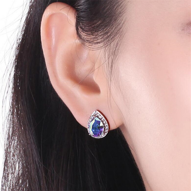 2020 New Arrival Sweet 5 Style Women Fashion Jewelry 925 Sterling Silver Colorful 5A Cubic Zircon Party Simple Lovely Stud Earring Gift