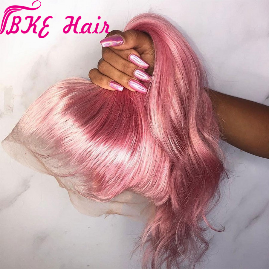 Synthetic Lace Front Wigs Preplucked Loose Wave Wig with baby hair Glueless Pink Lace Front Wigs For Black Women cosplay party